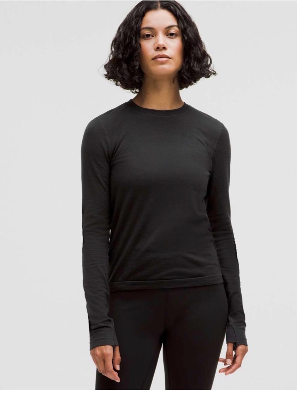 Swiftly wool ' Long Sleeve Crew Neck Shirt - Black